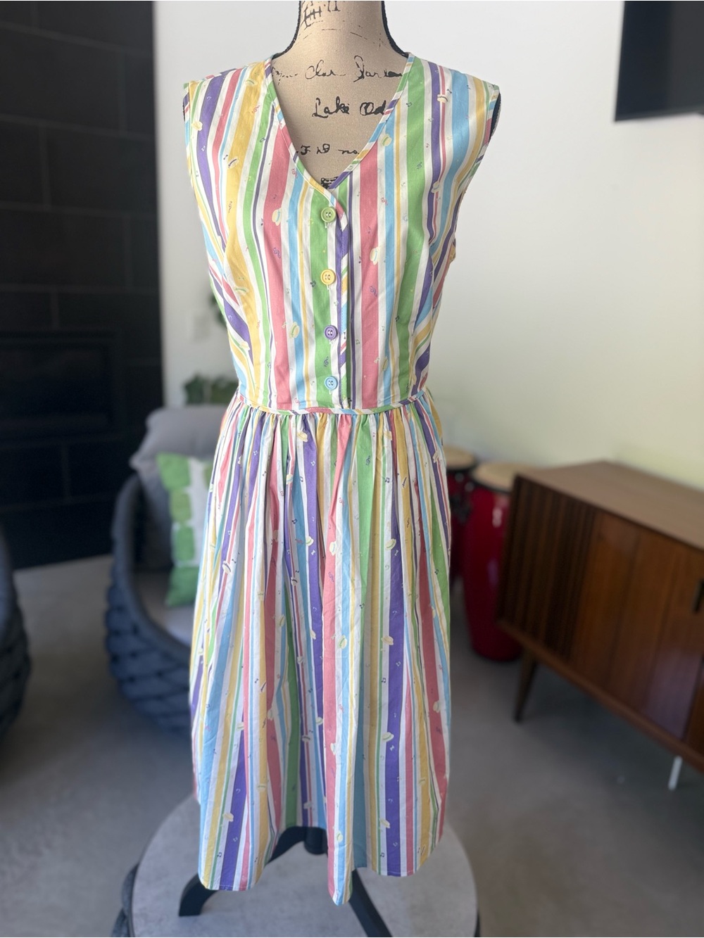Disney  dress shop dapper dans Pastel Multi-Stripe Sleeveless V-Neck Dress